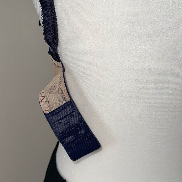 LILY OF FRANCE 36C Midnight Beige Unlined Lace Mesh Underwire Bra - Picture 9 of 11